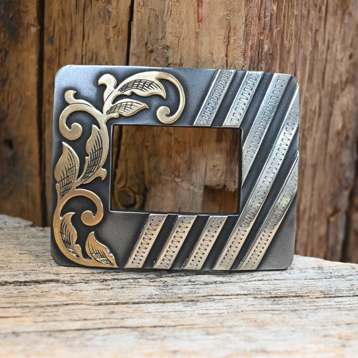 Turtle Jones Silver & Brass Belt Buckle