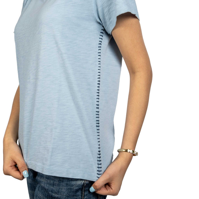 Dylan Contrast Stitch Crew Top WOMEN - Clothing - Tops - Short Sleeved Dylan