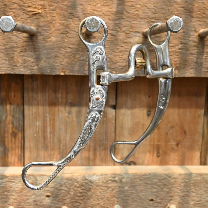 Cutrell Silver Mounted Solid Port Bit w/Brass Cricket