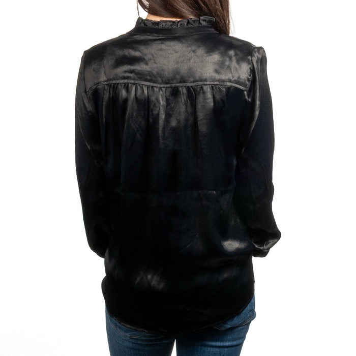 Dylan Ruffle Up Black Blouse