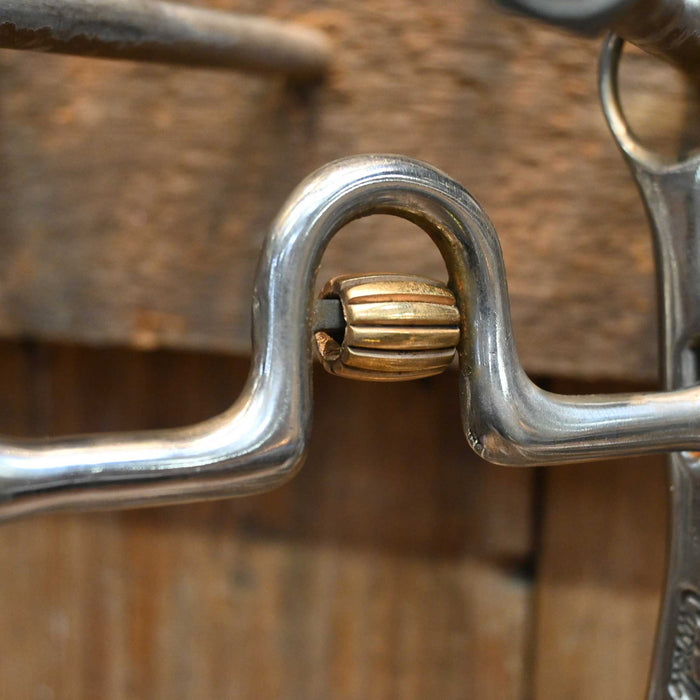 Cutrell Silver Mounted Solid Port Bit w/Brass Cricket