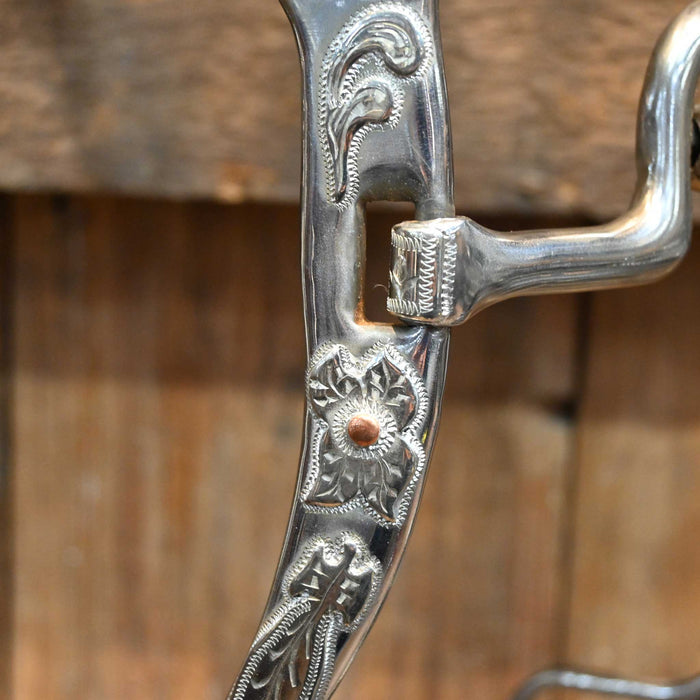 Cutrell Silver Mounted Solid Port Bit w/Brass Cricket