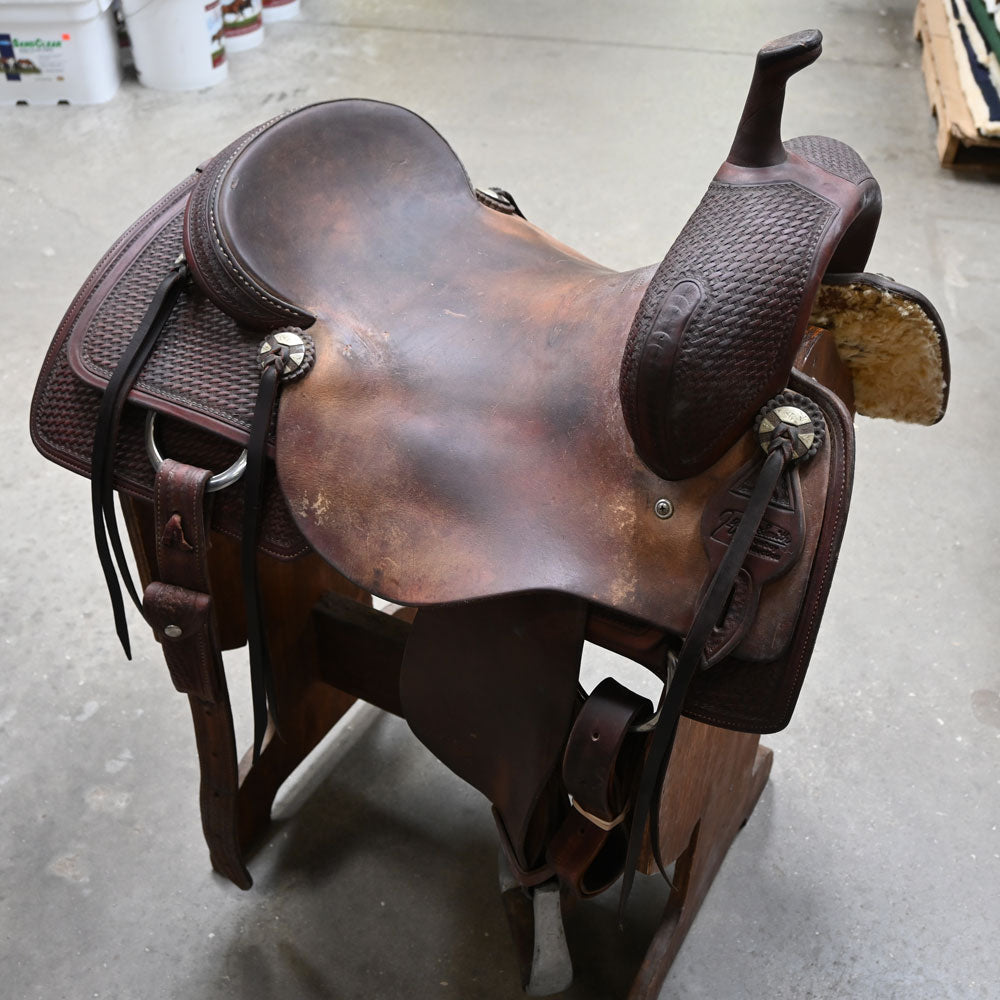 16.5" USED JEFF SMITH CUTTING SADDLE Saddles Jeff Smith   