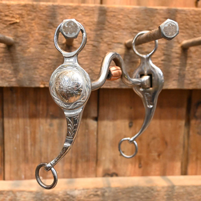 Cutrell Silver Mounted Solid Port Bit w/Copper Cricket