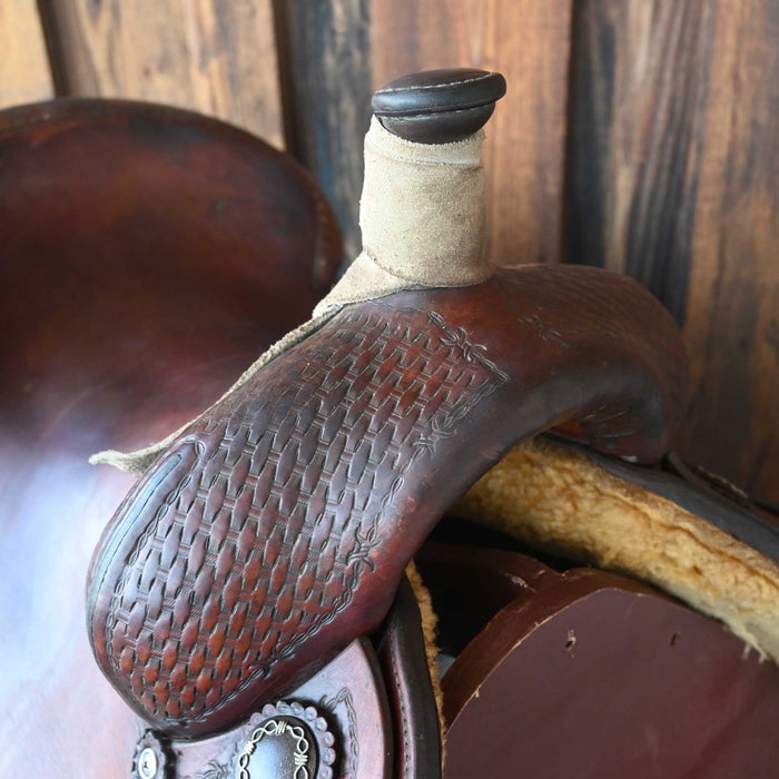 15.5" USED C.W WILEY CUTTING SADDLE Saddles - Used C.W Wiley