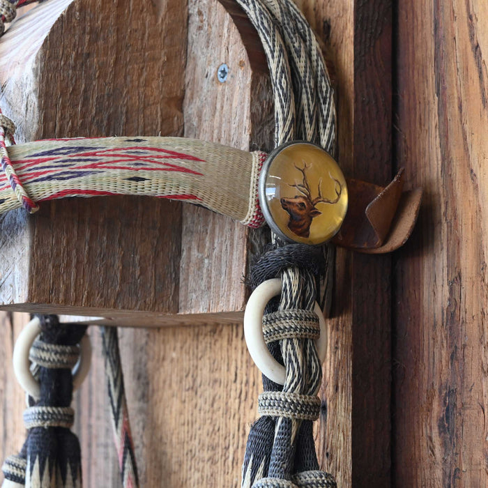 Early 1915 Horse Hair Deer Lodge Prison Bridle Rig w/ Martingale Set
