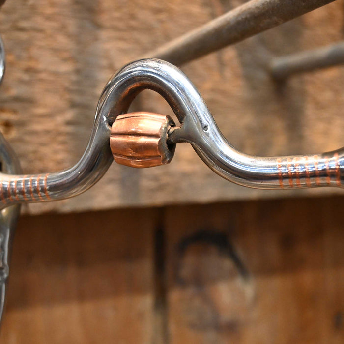 Cutrell Silver Mounted Solid Port Bit w/Copper Cricket