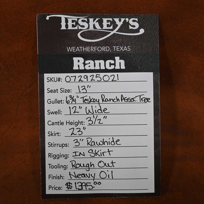13" TESKEY'S YOUTH STRIP DOWN RANCH SADDLE Saddles - New Teskey's Saddlery