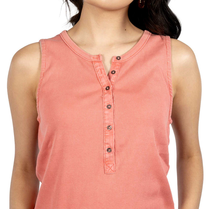 Dylan Rowan Rib Henley Strawberry Tank Top WOMEN - Clothing - Tops - Sleeveless Dylan