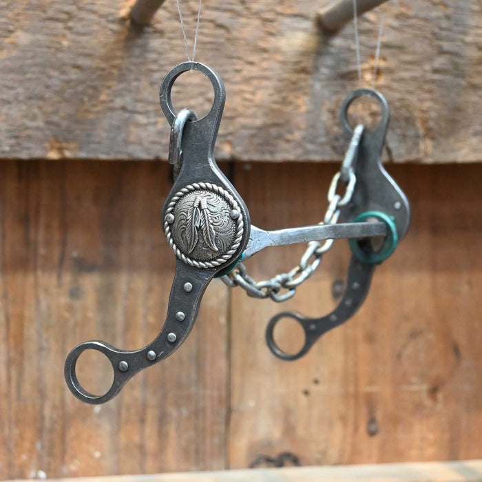Paul Petska Mullen Bit w/Silver Feather Concho
