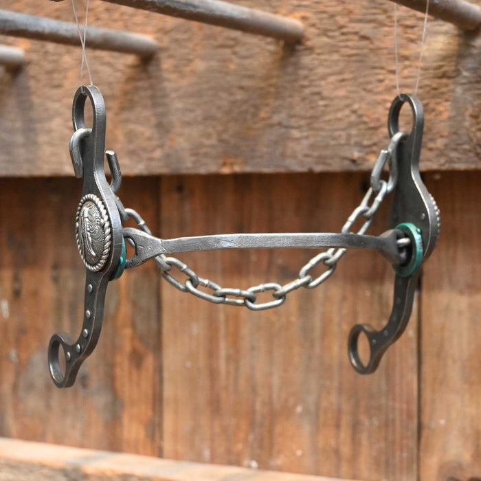 Paul Petska Mullen Bit w/Silver Feather Concho