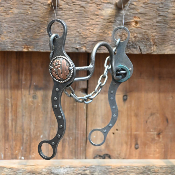 Paul Petska Solid Port Bit w/Copper Cactus Conchos
