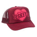 Left My Heart At Teskey's Trucker Cap - Maroon/Neon Pink TESKEY'S GEAR - Baseball Caps Teskey's
