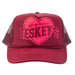 Left My Heart At Teskey's Trucker Cap - Maroon/Neon Pink TESKEY'S GEAR - Baseball Caps Teskey's