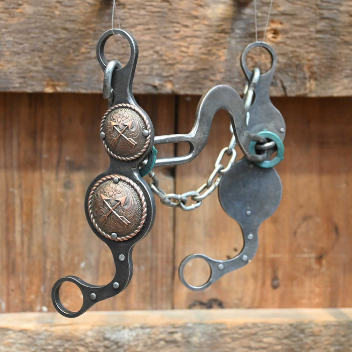 Paul Petska Solid Washer Port Bit w/Copper Arrow Conchos