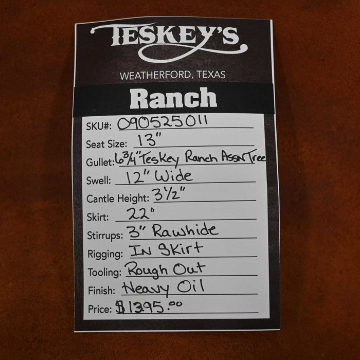 13" TESKEY'S YOUTH STRIP DOWN RANCH SADDLE Saddles - New Teskey's Saddlery
