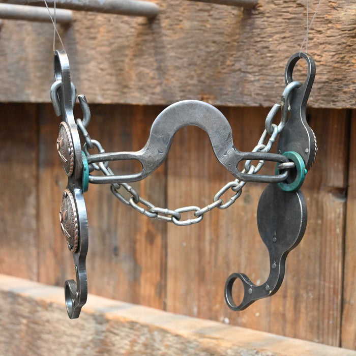 Paul Petska Solid Washer Port Bit w/Copper Arrow Conchos