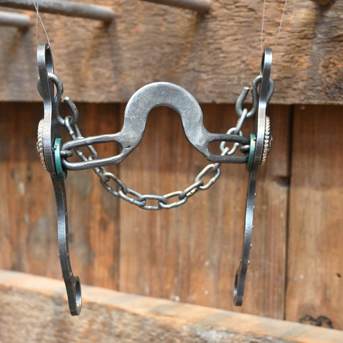 Paul Petska Solid Washer Port Bit w/Copper Flower Conchos