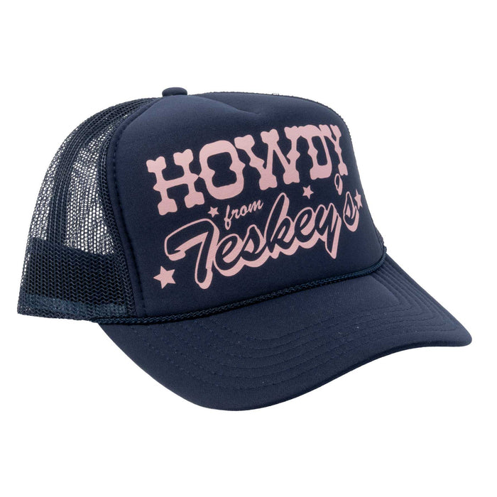 Howdy From Teskey's Trucker Cap - Navy/Light Peach TESKEY'S GEAR - Baseball Caps Teskey's