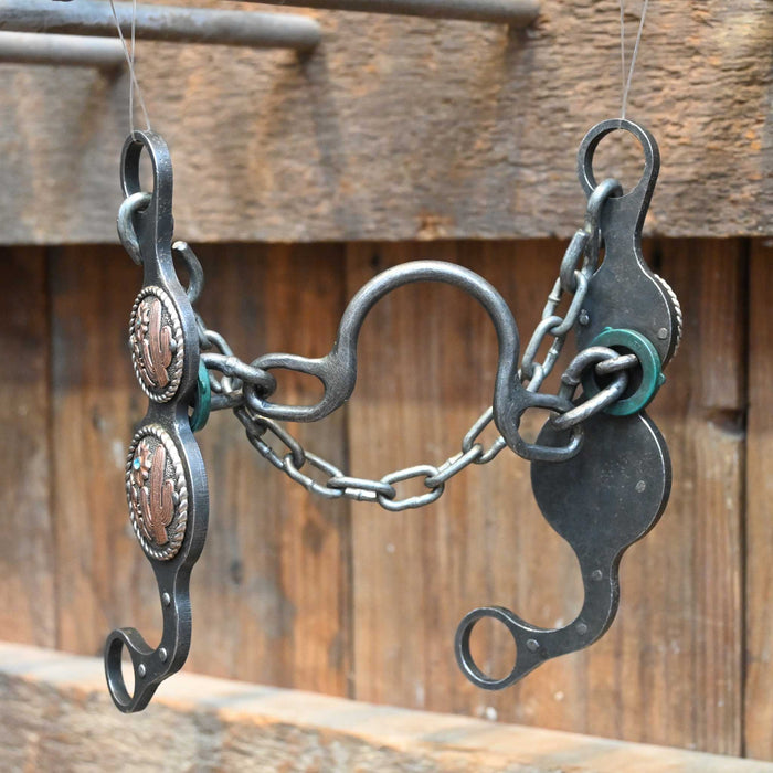 Paul Petska Ported Chain Bit w/Copper Cactus Concho