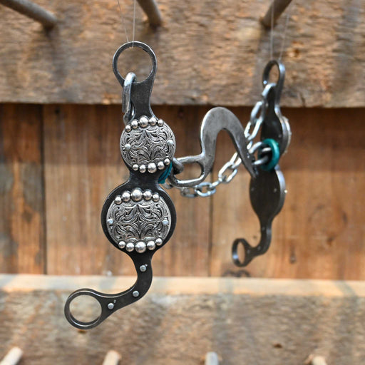 Paul Petska Washer Ported Chain Bit w/ Silver Dotted Conchos Tack - Bits Paul Petska