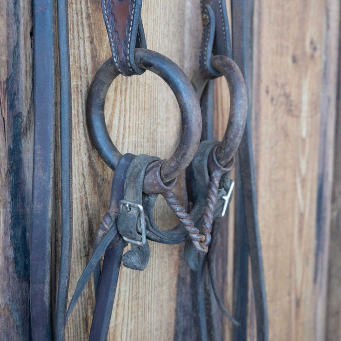 Heavy O-Ring Twisted Wire Snaffle Bridle Rig w/Single Ear Headstall