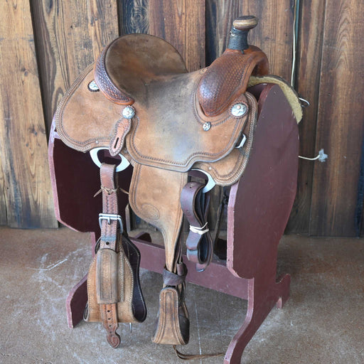 12" USED PATRCK SMITH YOUTH TEAM ROPING SADDLE Saddles - Used Patrick Smith