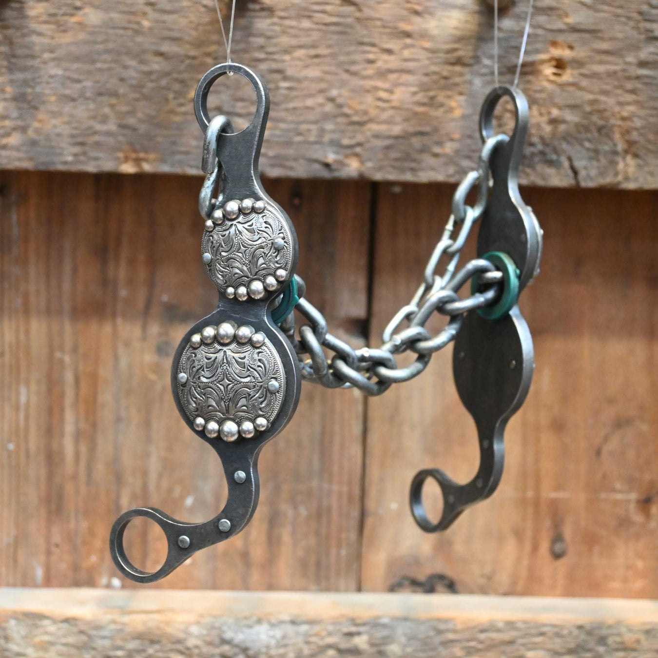 Paul Petska Chain Bit w/Silver Dotted Conchos Tack - Bits Paul Petska