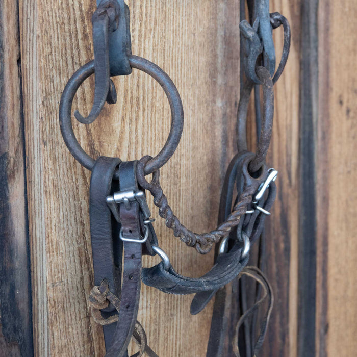 Cow Horse Supply O-Ring Twisted Wire Snaffle Bridle Rig w/Browband Headstall