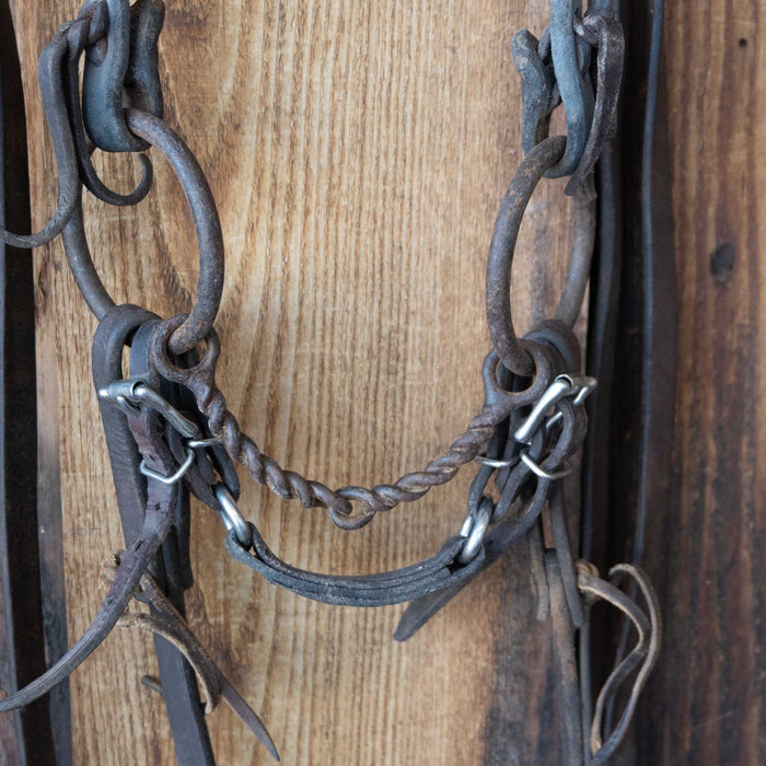 Cow Horse Supply O-Ring Twisted Wire Snaffle Bridle Rig w/Browband Headstall