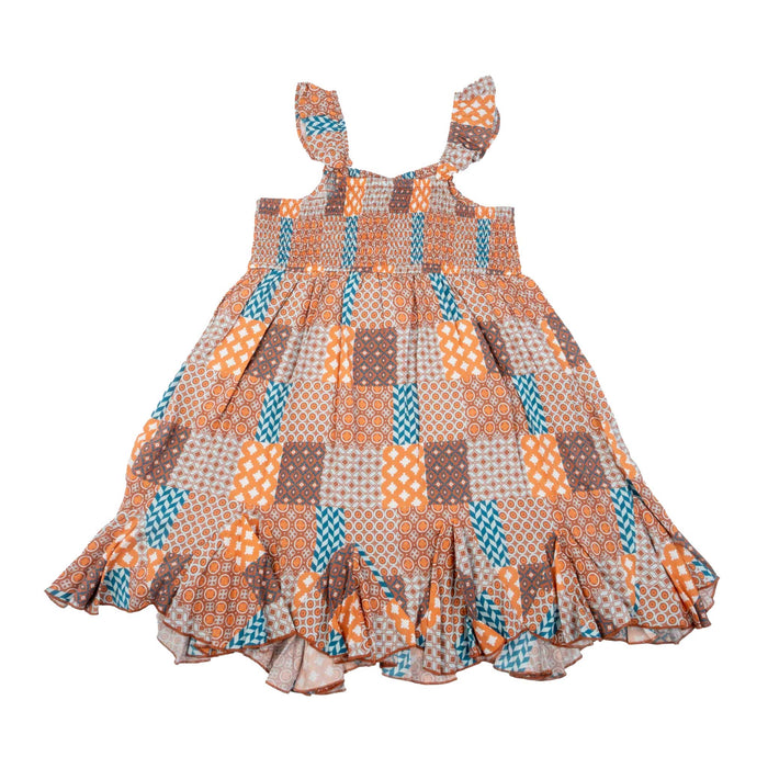 Rock & Roll Denim Girl's Patch Print Rust Mini Dress KIDS - Girls - Clothing - Dresses Panhandle