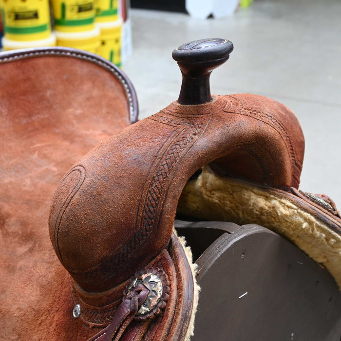 17" USED JEFF SMITH COW HORSE SADDLE Saddles - Used Jeff Smith