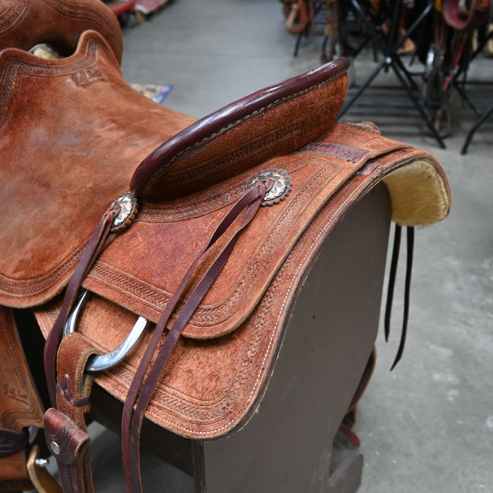 17" USED JEFF SMITH COW HORSE SADDLE Saddles - Used Jeff Smith