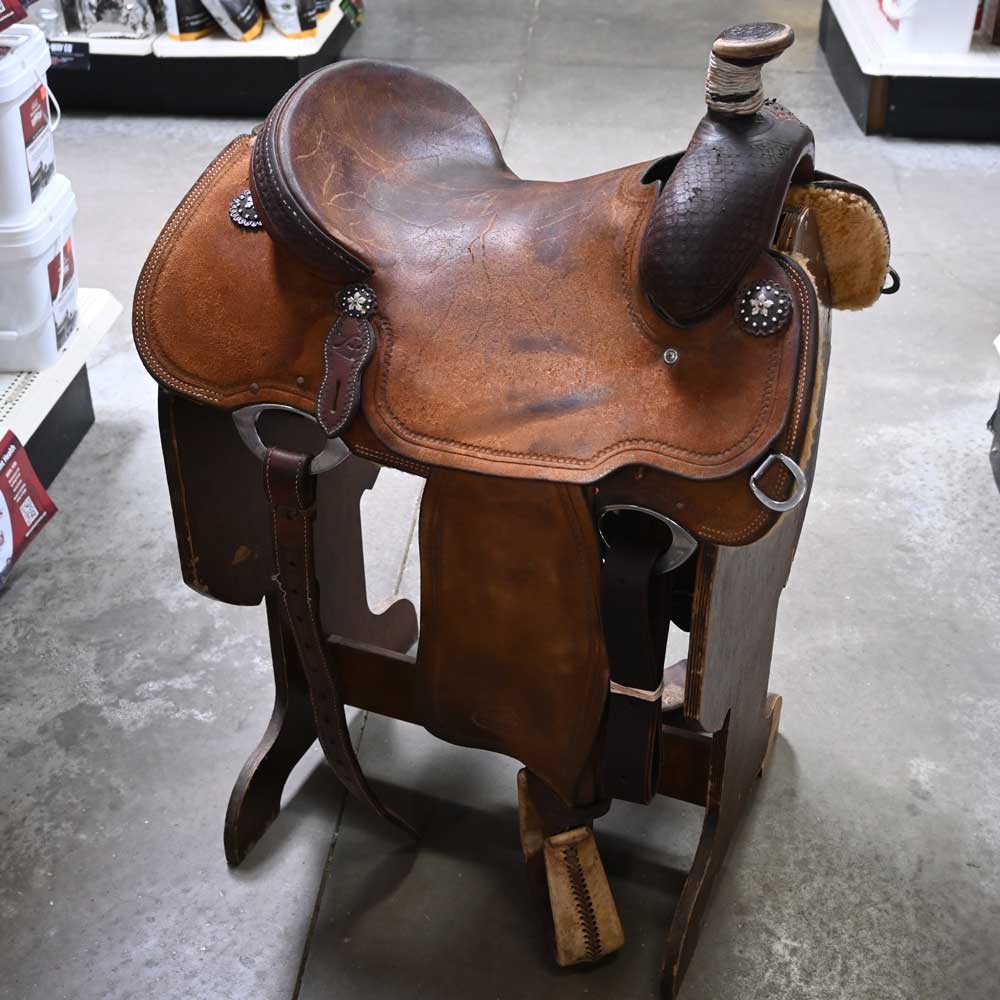 15" USED PATRICK SMITH ROPING SADDLE Saddles Patrick Smith