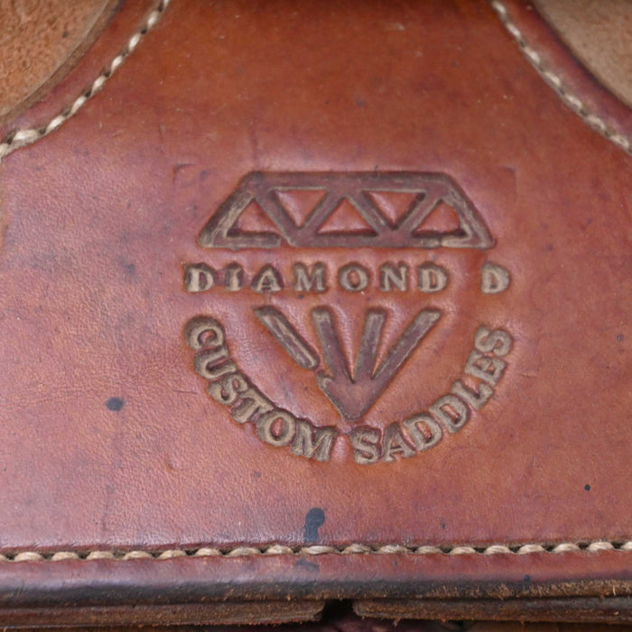 14.5" USED DIAMOND D TEAM ROPING SADDLE
