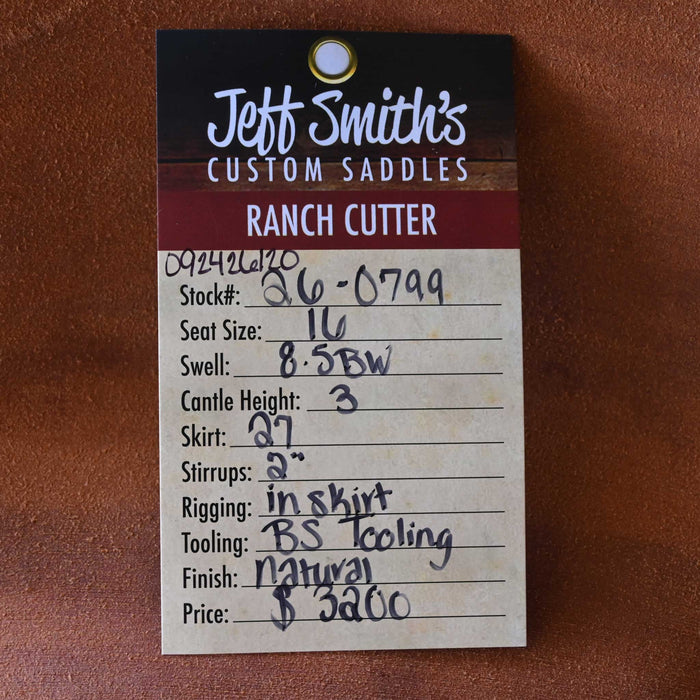16" JEFF SMITH BUSTER WELCH RANCH CUTTER SADDLE