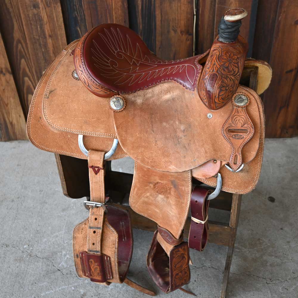 14" USED JEFF SMITH ROPING SADDLE Saddles Jeff Smith   