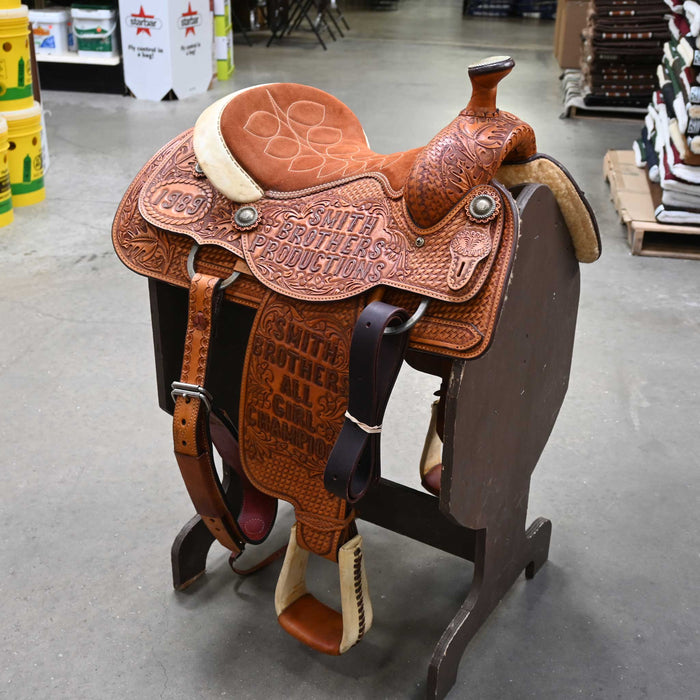 14" USED AMMERMAN TEAM ROPING SADDLE