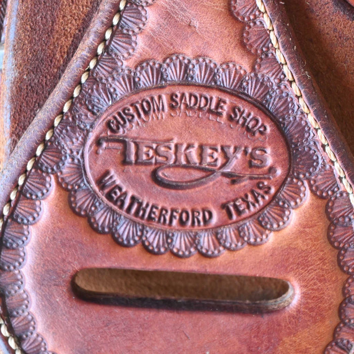14.5" USED TESKEY'S TEAM ROPING SADDLE Saddles - Used Teskey's Saddlery