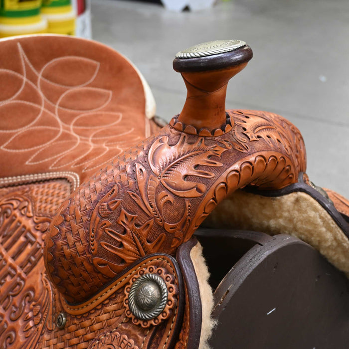14" USED AMMERMAN TEAM ROPING SADDLE