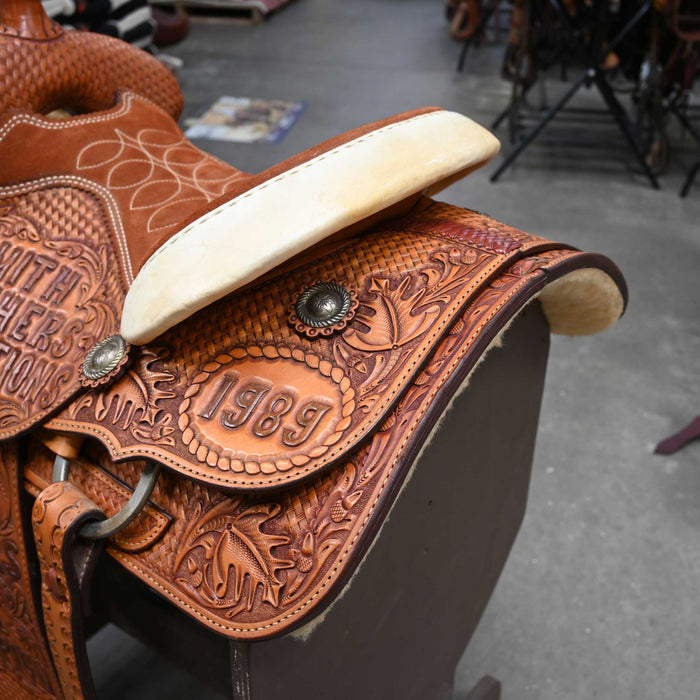 14" USED AMMERMAN TEAM ROPING SADDLE