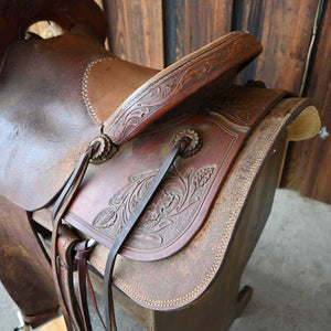 16" USED OVERTON RANCH SADDLE Saddles Overton   