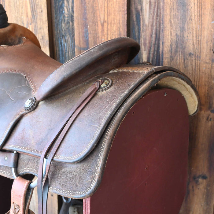 14" USED CACTUS TEAM ROPING SADDLE Saddles - Used CACTUS SADDLERY
