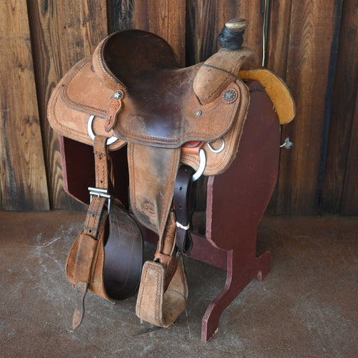 14.5" USED PATRICK SMITH TEAM ROPING SADDLE Saddles - Used Patrick Smith
