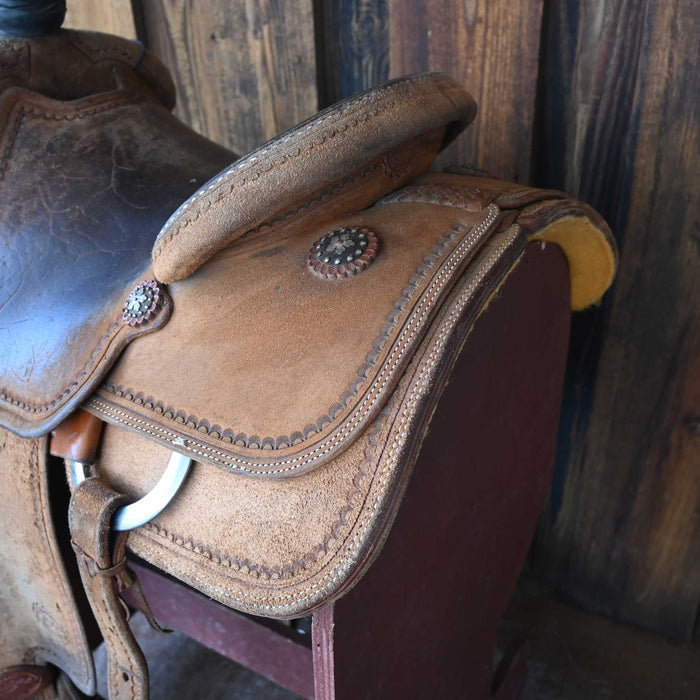 14.5" USED PATRICK SMITH TEAM ROPING SADDLE Saddles - Used Patrick Smith