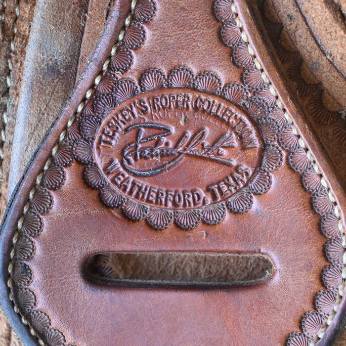 14.5" USED PATRICK SMITH TEAM ROPING SADDLE Saddles - Used Patrick Smith