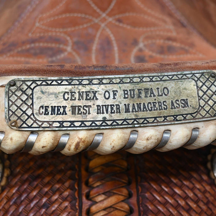 15.5" USED DOUBLE J TEAM ROPING SADDLE