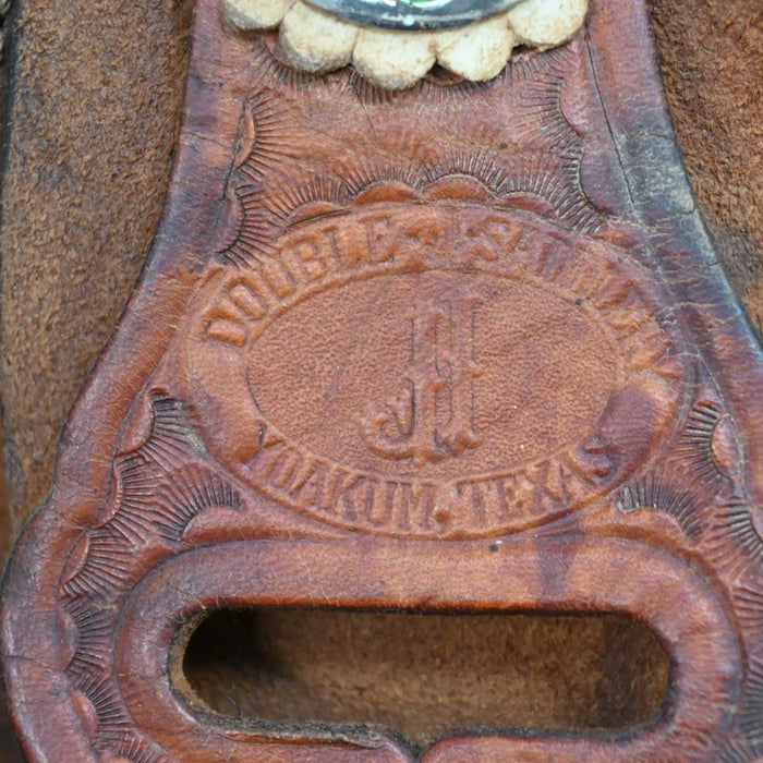 15.5" USED DOUBLE J TEAM ROPING SADDLE