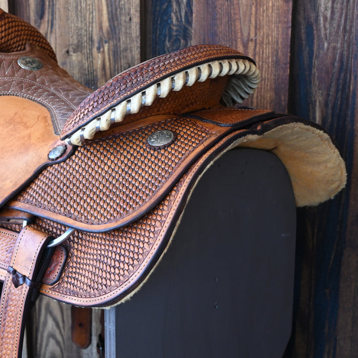 16" USED BILLY COOK TEAM ROPING SADDLE