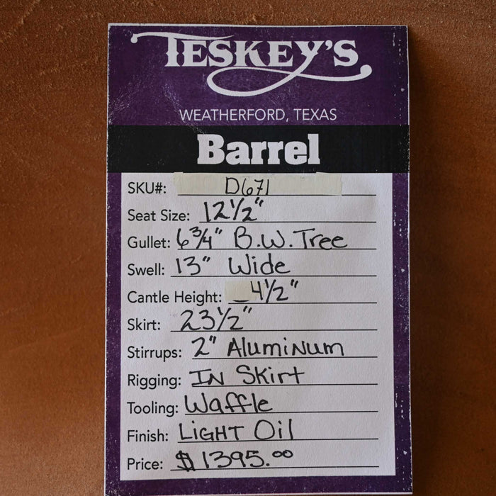 12.5" USED TESKEY'S YOUTH BARREL SADDLE